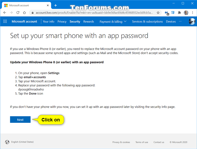Turn On or Off Microsoft Account Twostep Verification Tutorials
