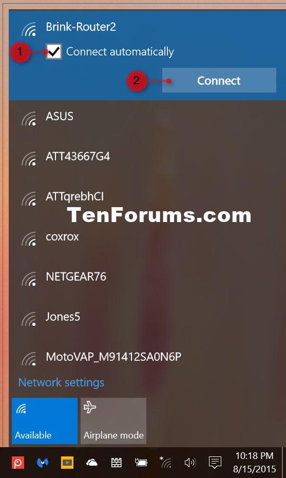 Network & Sharing Wireless Network Connect To in Windows 10 Windows