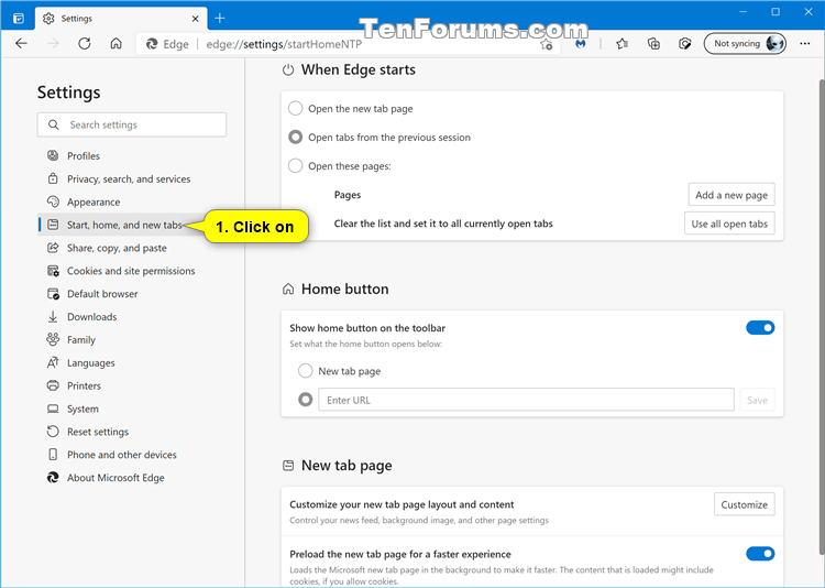 How to Change Startup Page in Microsoft Edge Chromium Tutorials