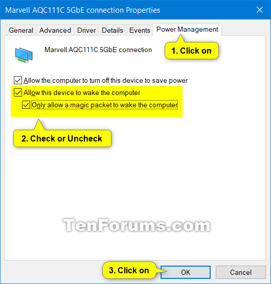 How to Enable or Disable Wake on LAN (WOL) in Windows 10 Tutorials