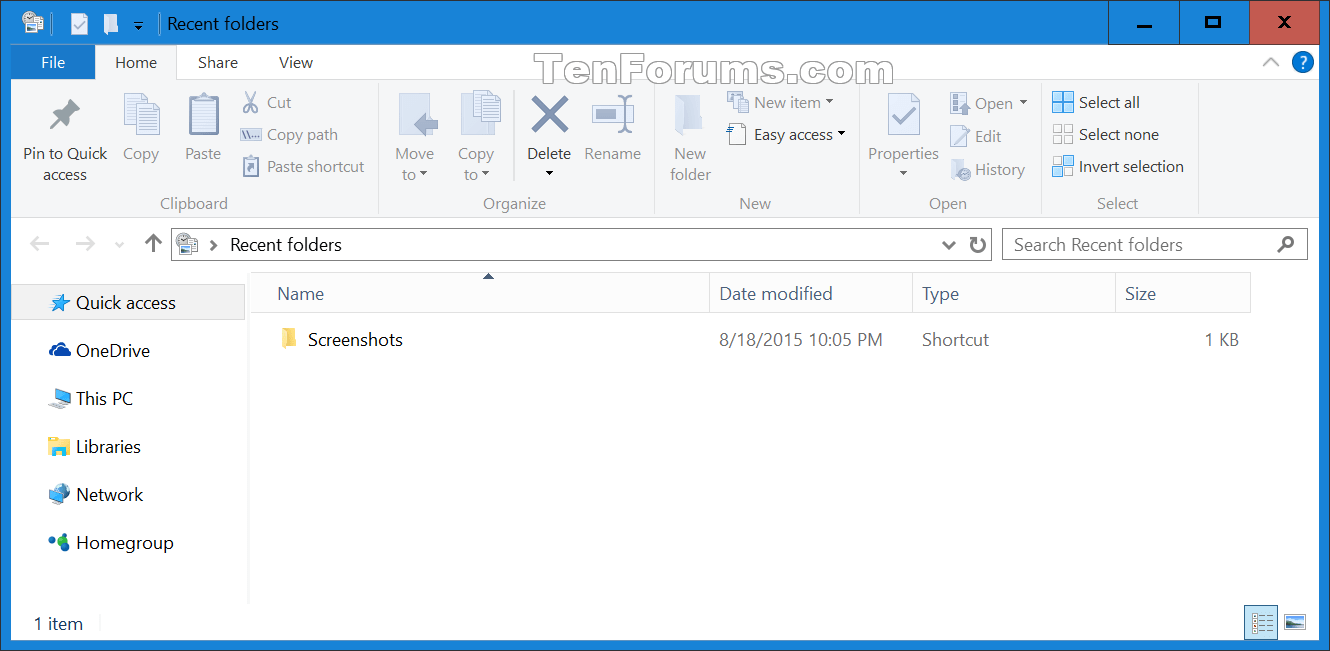 Recent Folders Shortcut Create in Windows 10 Windows 10 Tutorials
