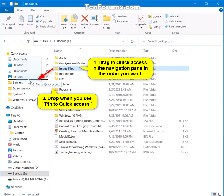 How to Pin or Unpin Folder Locations for Quick access in Windows 10