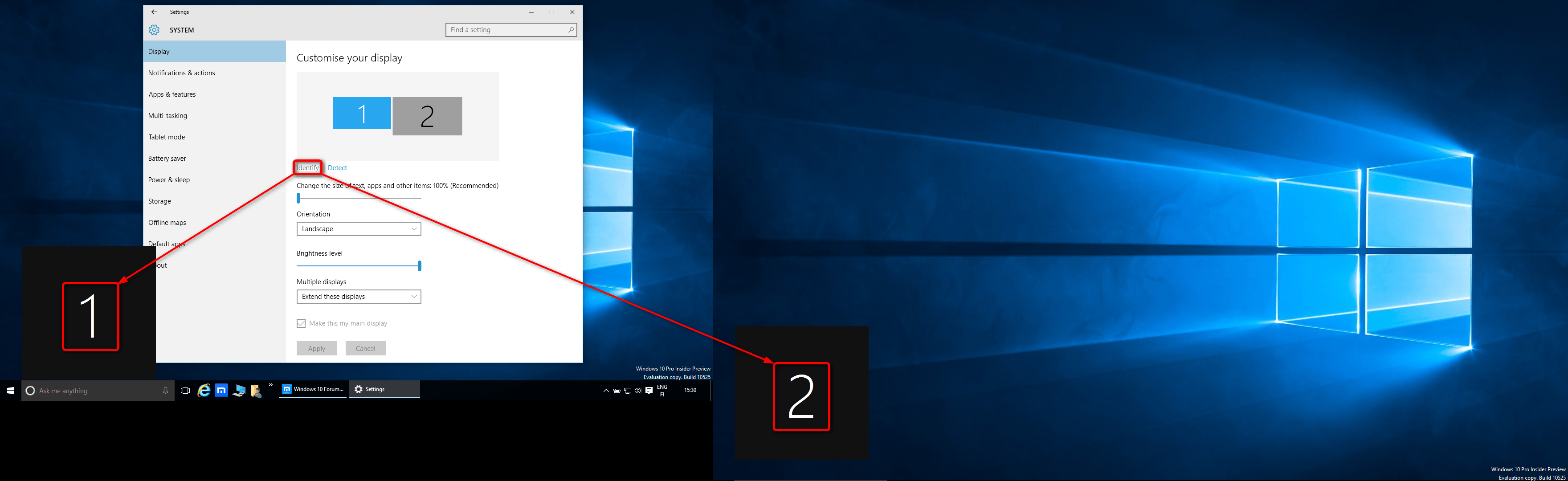 Customization Multiple Displays Change Settings and Layout in Windows 10