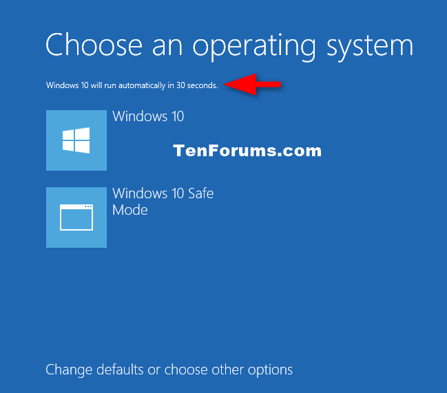 Choose Default Operating System to Run at Startup in Windows 10 Tutorials