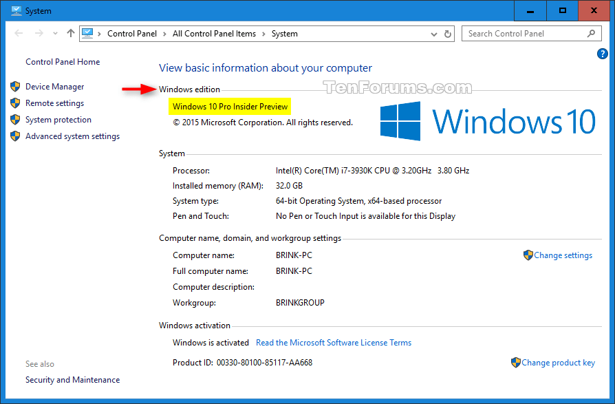 Windows 10 Edition See which Edition you have Installed Windows 10
