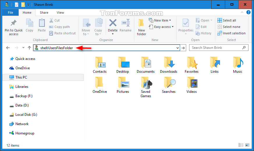 Restore Default Location of Personal Folders in Windows 10 Tutorials