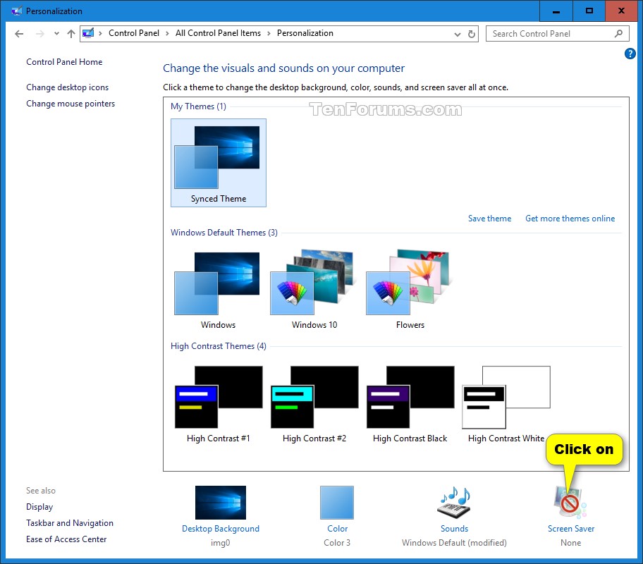 Screen Saver Settings Change in Windows 10 Windows 10 Tutorials