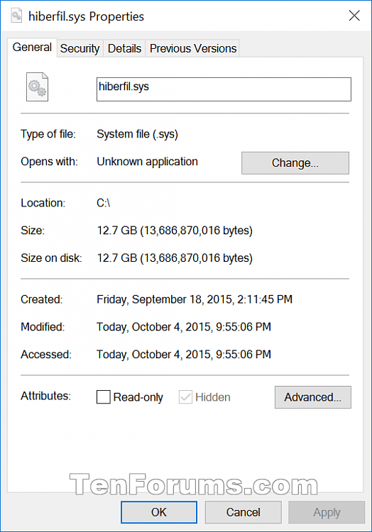 Hiberfile Type Specify as Full or Reduced in Windows 10 Windows 10