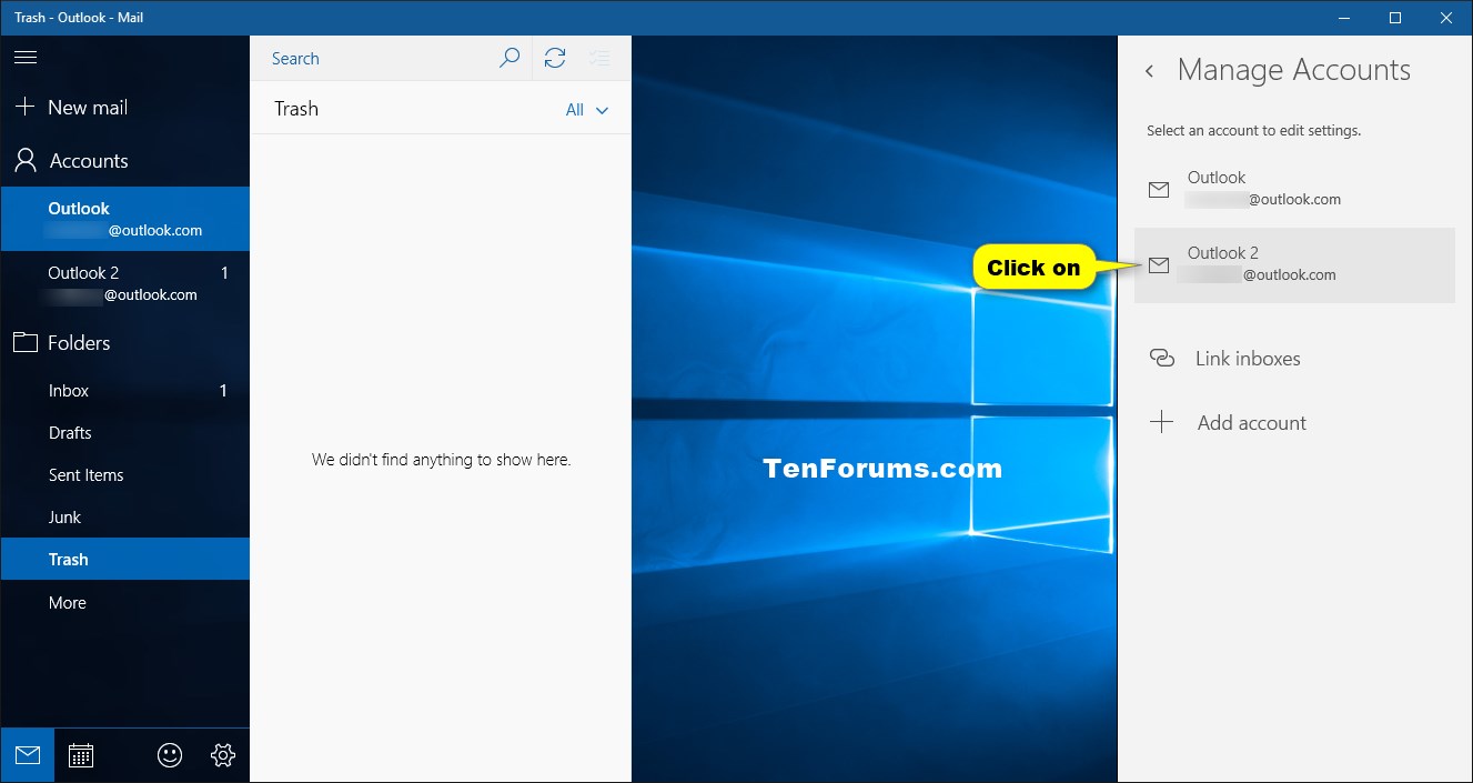 Add or Delete Account in Windows 10 Mail app Tutorials