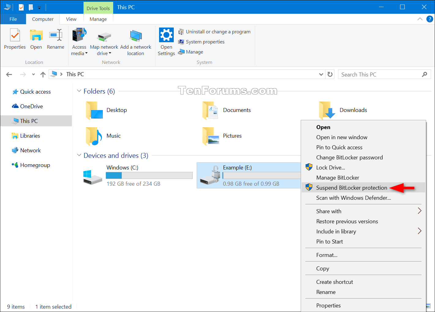 Add Suspend BitLocker protection to Context Menu in Windows Tutorials