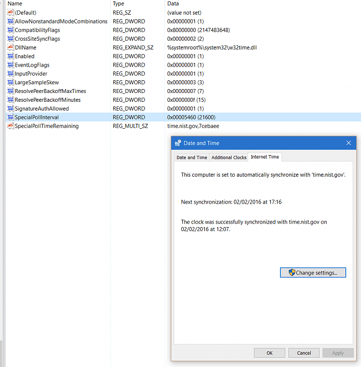 Synchronize Clock with an Time Server in Windows 10