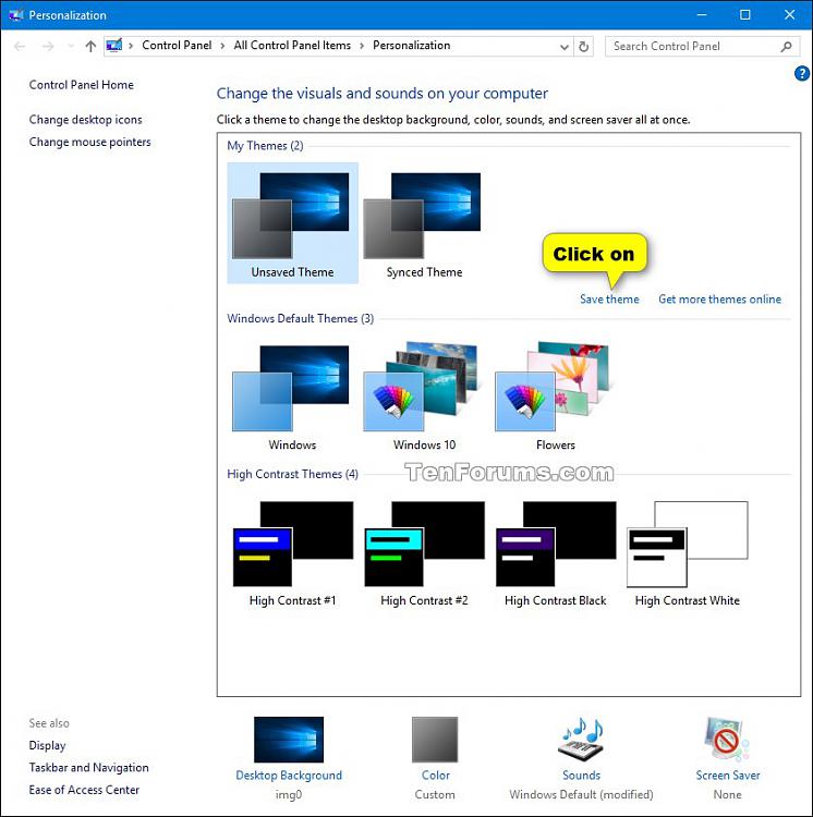 How to make a picture from a theme on windows 10 permanent flighthon