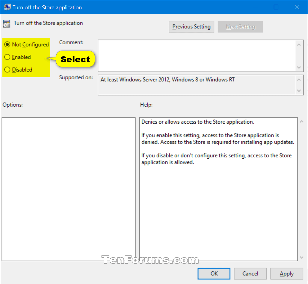 Allow or Block Access to Microsoft Store App in Windows 10 Tutorials
