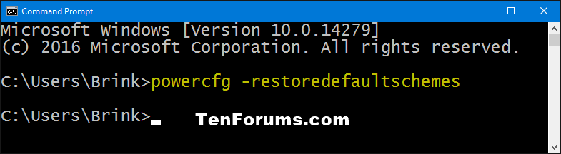 Reset and Restore Power Plans to Default Settings in Windows 10 Tutorials