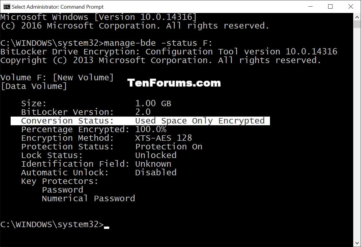 Check BitLocker Drive Encryption Status in Windows 10 Tutorials
