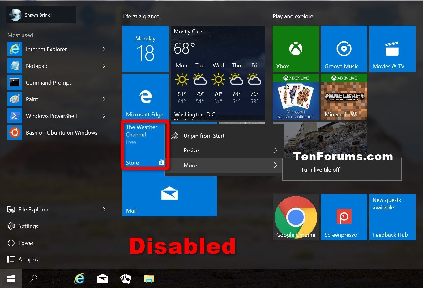 Enable or Disable Pinning Store app to Taskbar in Windows 8 and 10