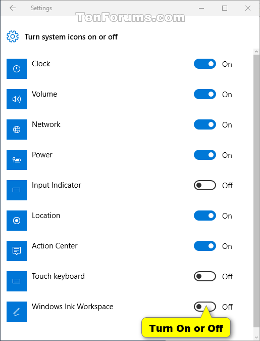 Hide or Show Windows Ink Workspace Button on Taskbar in Windows 10