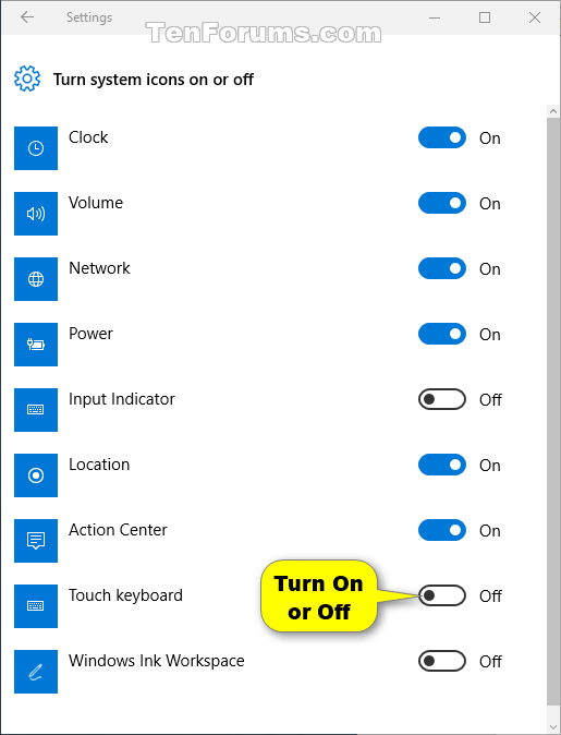 Hide or Show Touch Keyboard Button on Taskbar in Windows 10 Tutorials