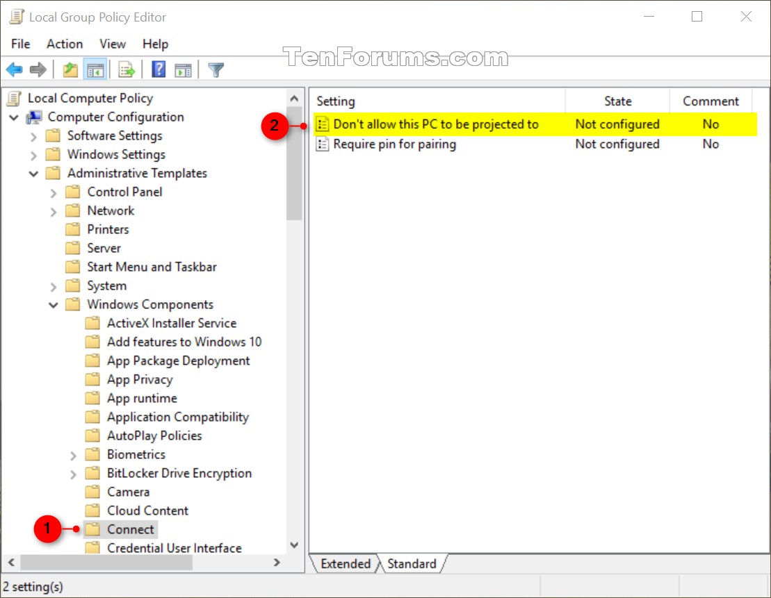 Enable or Disable Projecting to this PC in Windows 10 Tutorials