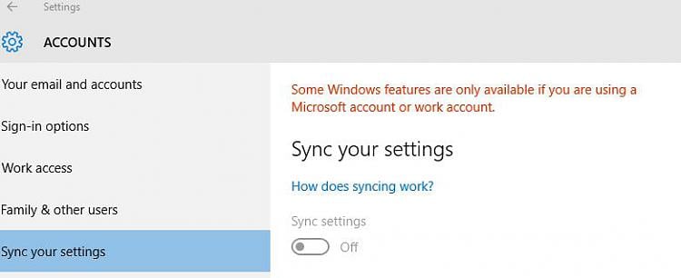 Turn On or Off Sync Settings for Microsoft Account in Windows 10 Page