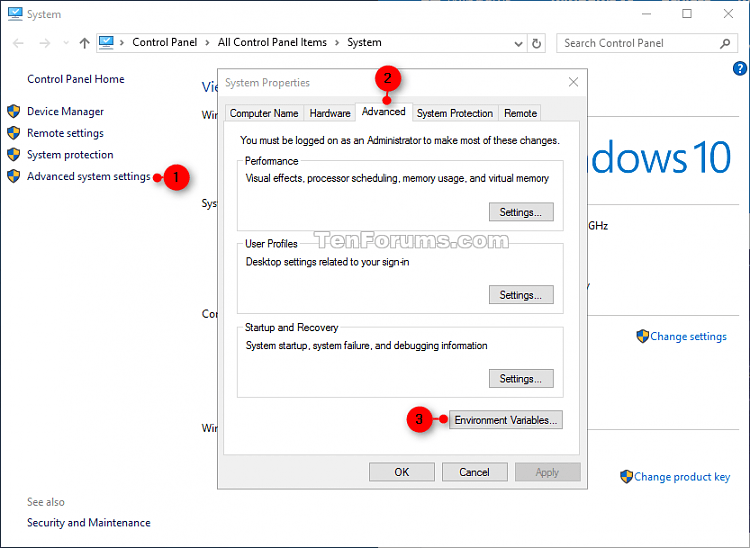 Environment Variables in Windows 10 Windows 10 Tutorials