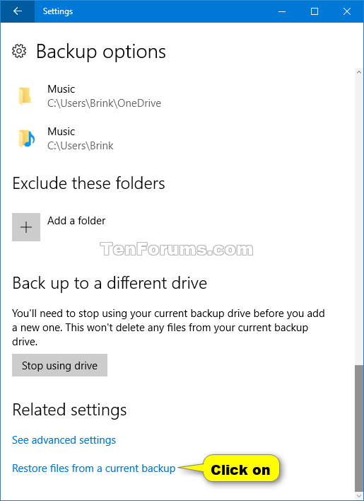 Restore Files or Folders from File History in Windows 10 Tutorials