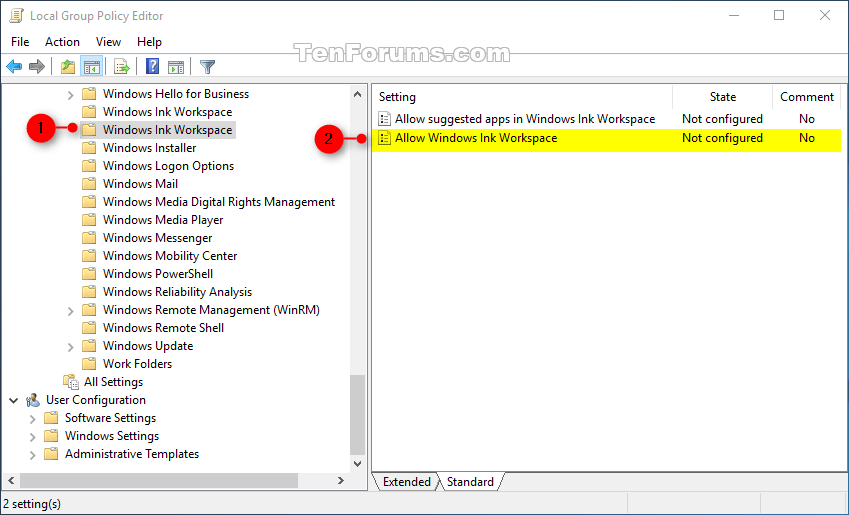 Enable or Disable Windows Ink Workspace in Windows 10 Tutorials