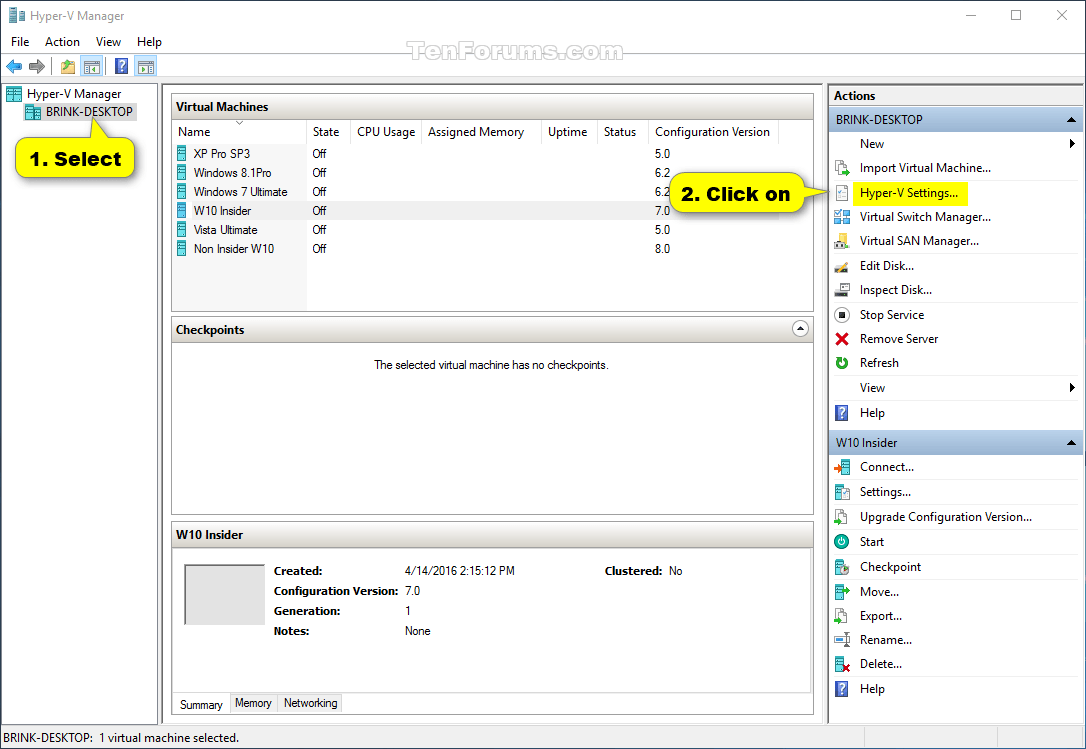 Turn On or Off HyperV Enhanced Session Mode in Windows 10 Tutorials