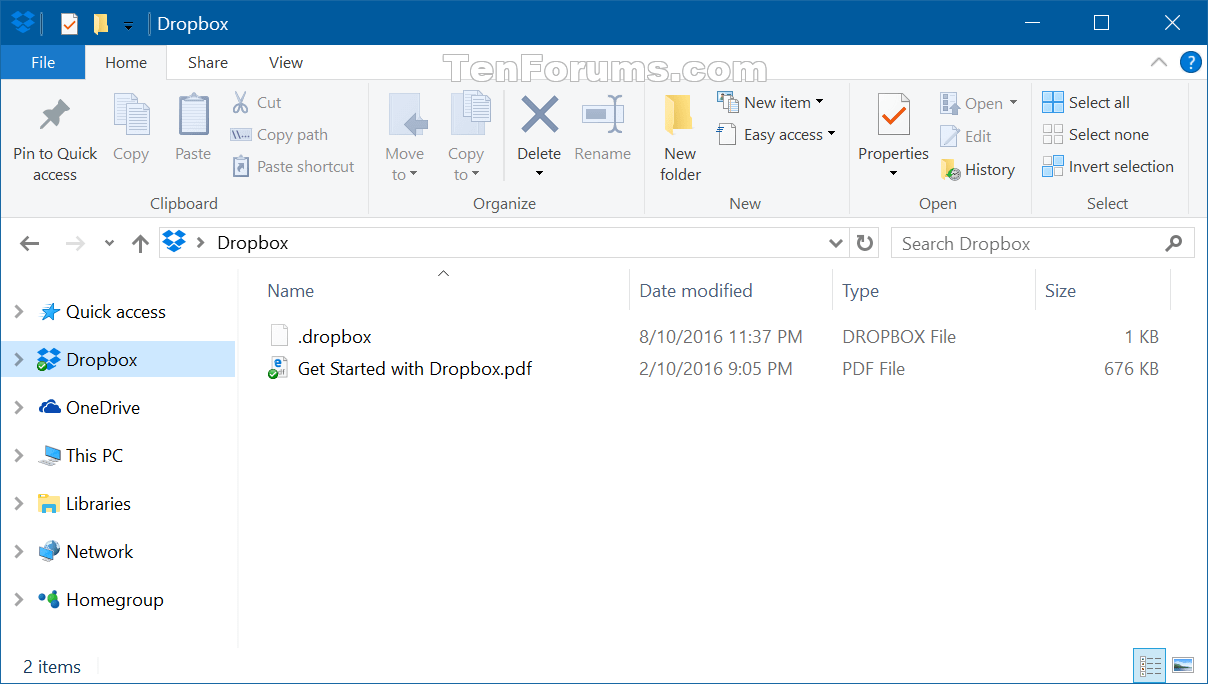 General Tips Add or Remove Dropbox from Navigation Pane in Windows 10