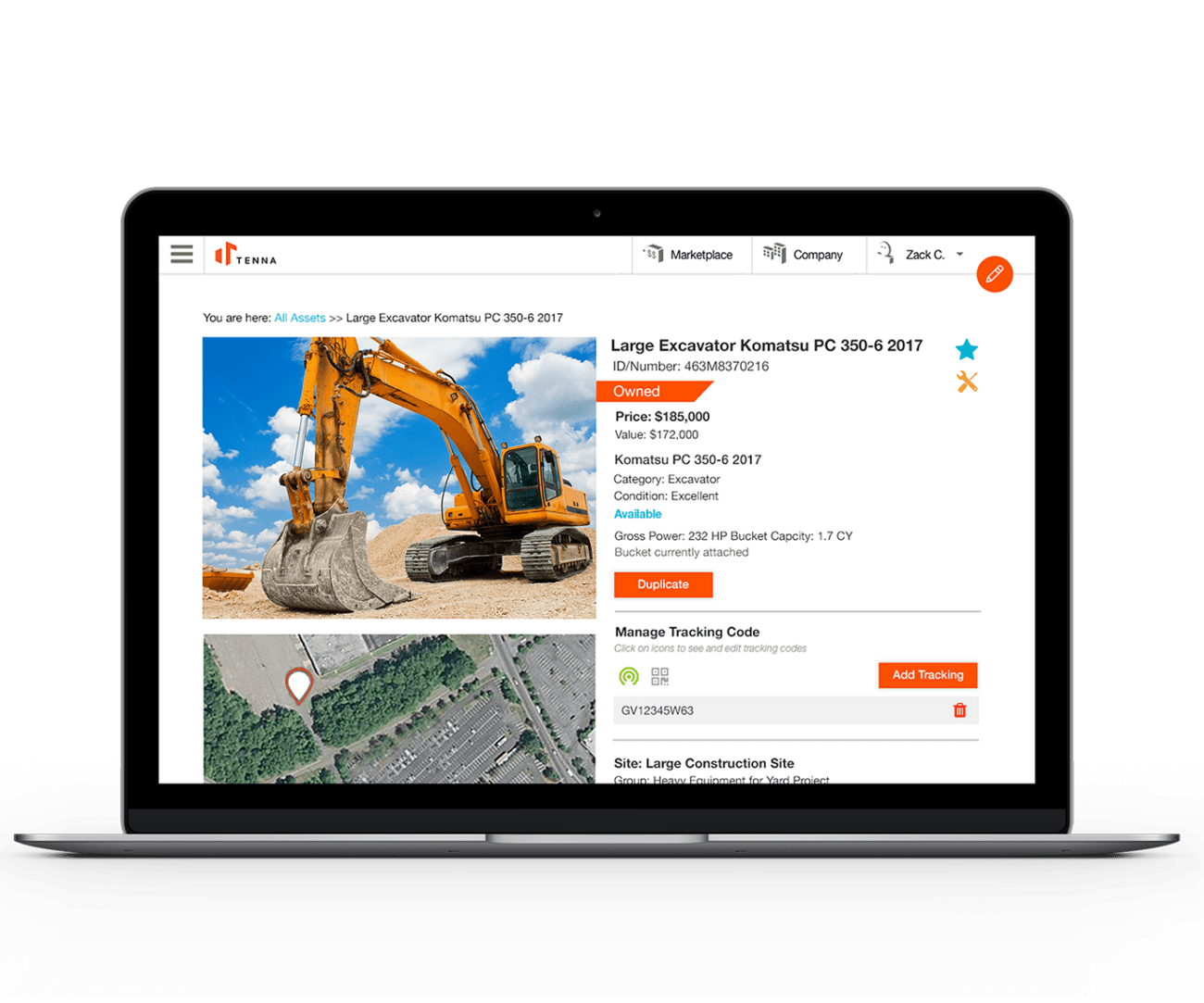 Tenna Heavy Equipment Tracking & GPS Machinery