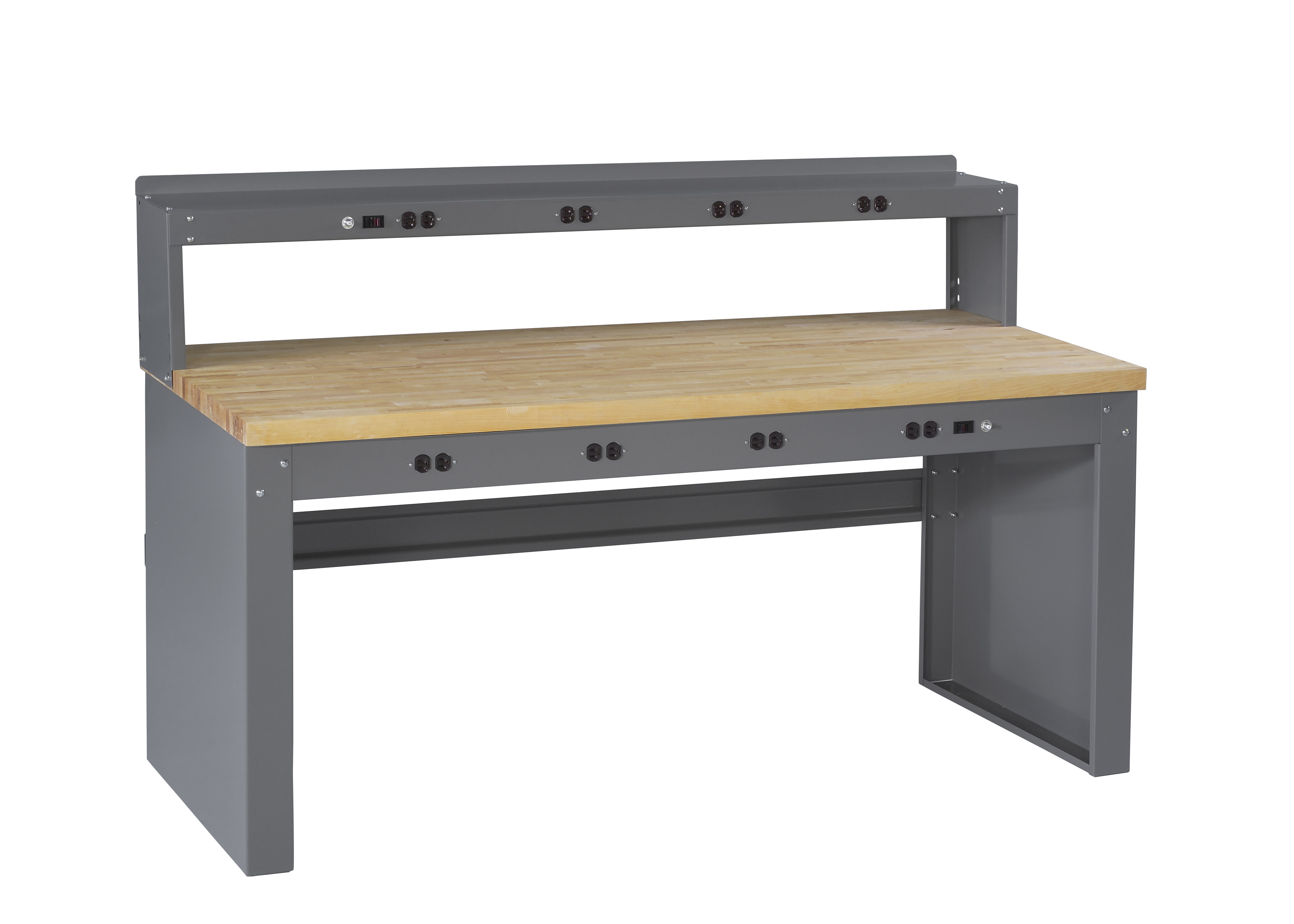 Tennsco Storage Made Easy Electronic Workbench With Maple Top