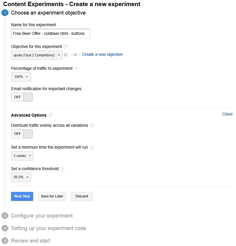 Free Landing Page Split Testing With Google Content Experiments Ten