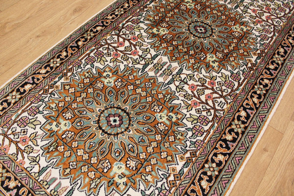Orientteppich Läufer Kaschmir Teppich aus Seide 306x80 cm