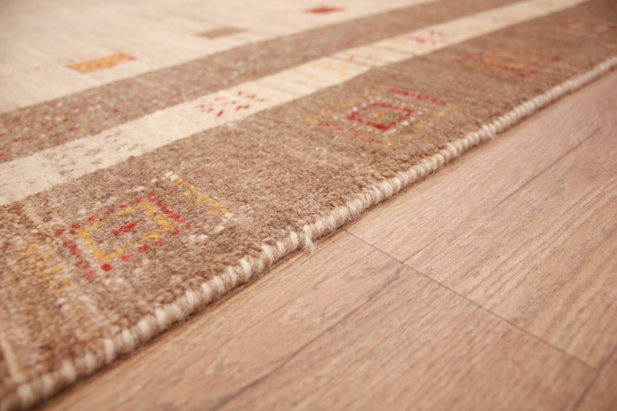 Perser Teppich Gabbeh Loribaft 227x166 cm Beige Nomadenteppich