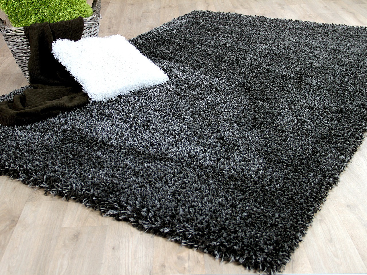 Hochflor Langflor Shaggy Teppich Luxury Anthrazit Teppiche Hochflor Langflor Teppiche Schwarz