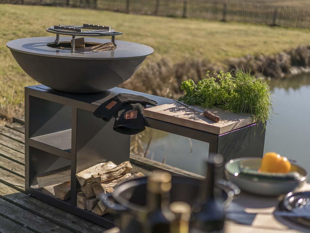 Quoco Feuerschale mit Grill aus Stahl Teranda