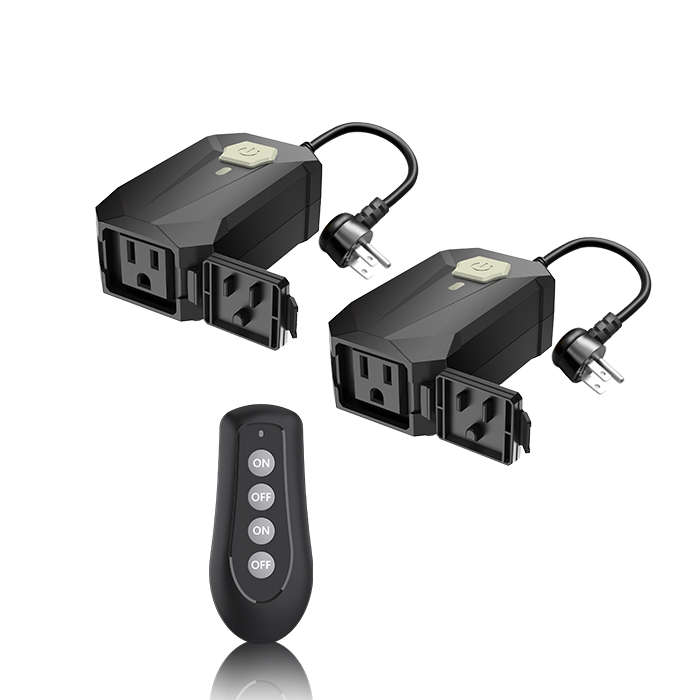 outdoor wireless remote plug outlet 2 pack