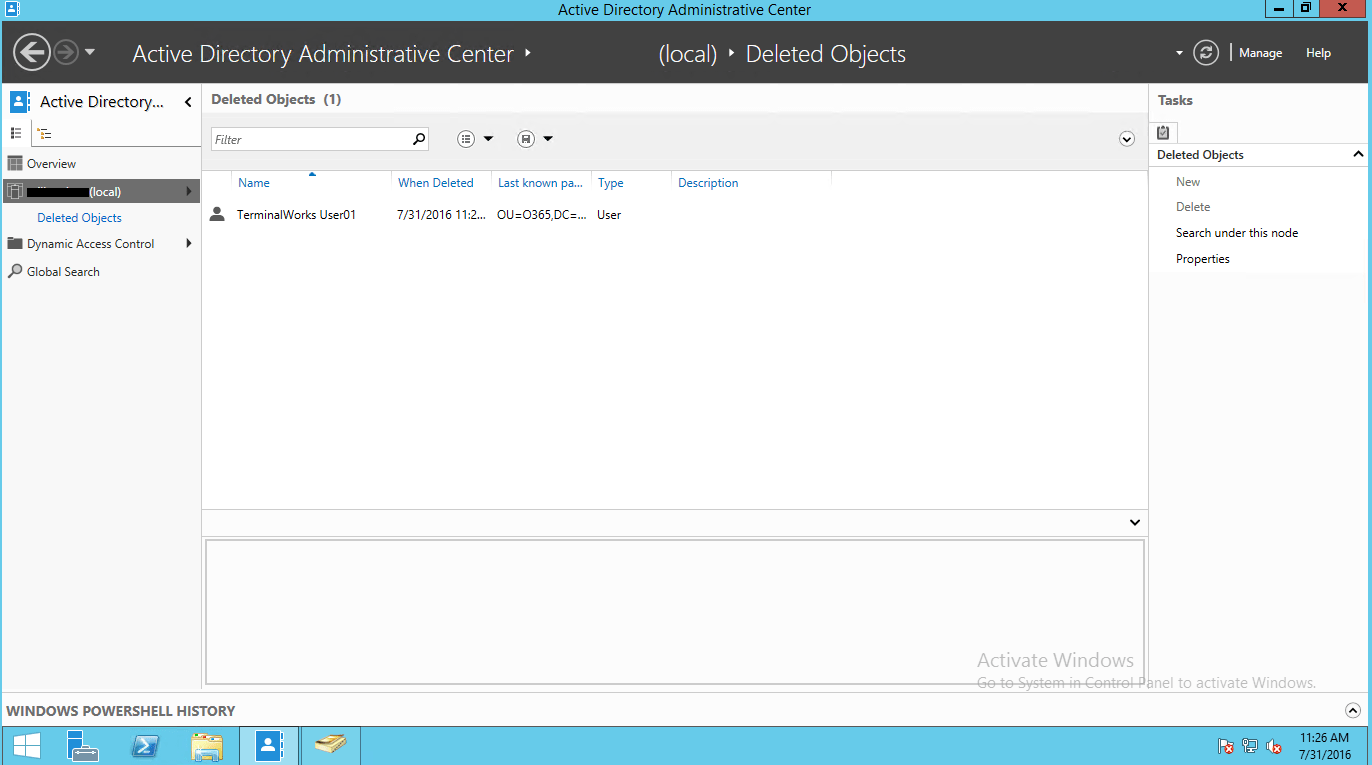 Terminalworks Blog Active Directory Recycle Bin Windows Server 2012 R2