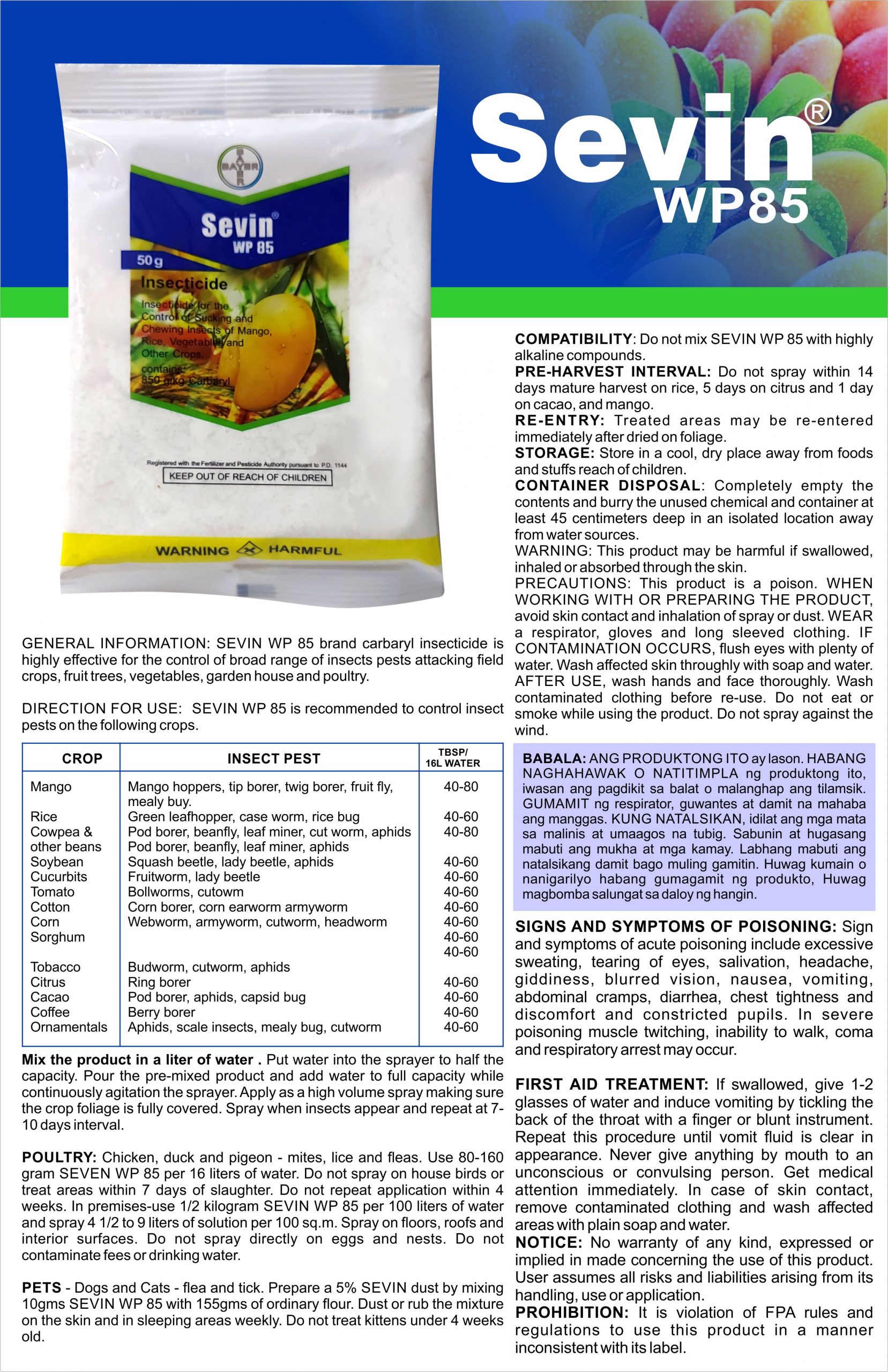 Sevin WP85 Powder Insecticide 1 Termite Pest Control Services in the