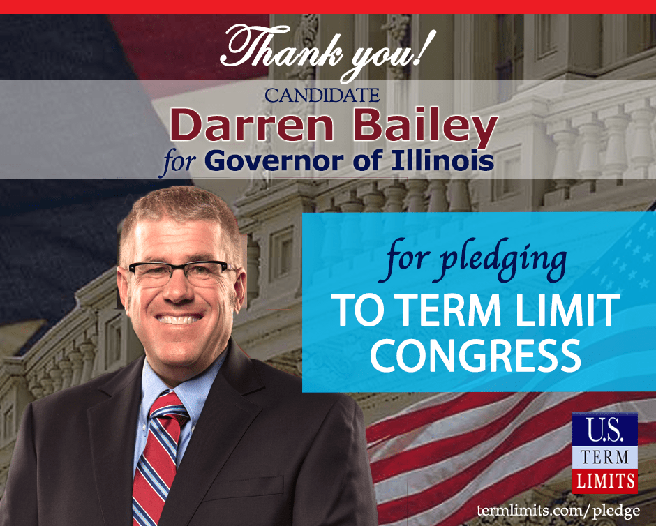 Candidate for Illinois Governor Darren Bailey Signs Term Limits Pledge