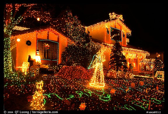 Picture/Photo House with Christmas Lights. San Jose, California, USA