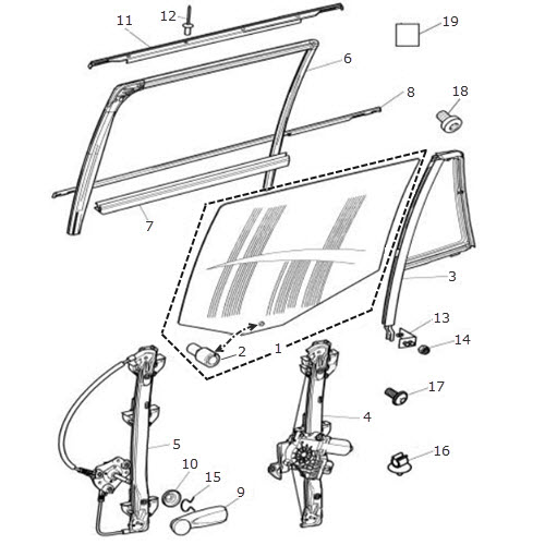 Door Glass and Channel Rear Estate Terrys Jaguar Parts