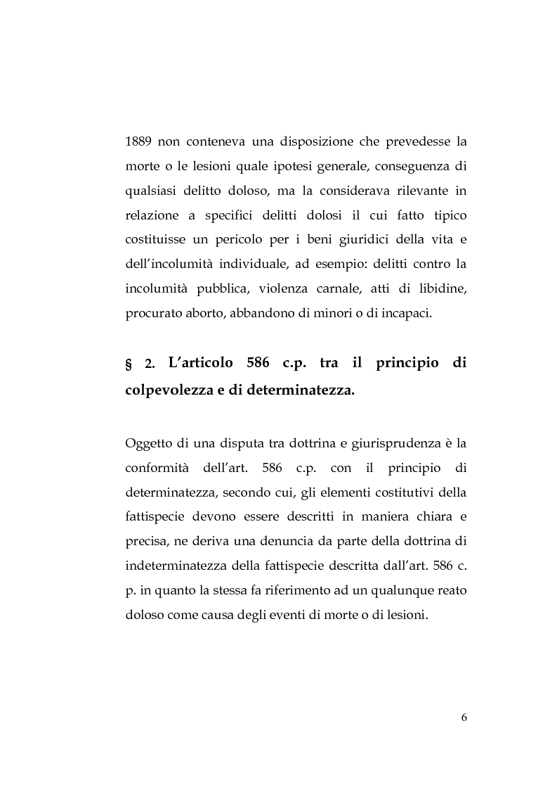 Morte o lesioni come conseguenza di altro delitto Anteprima tesi