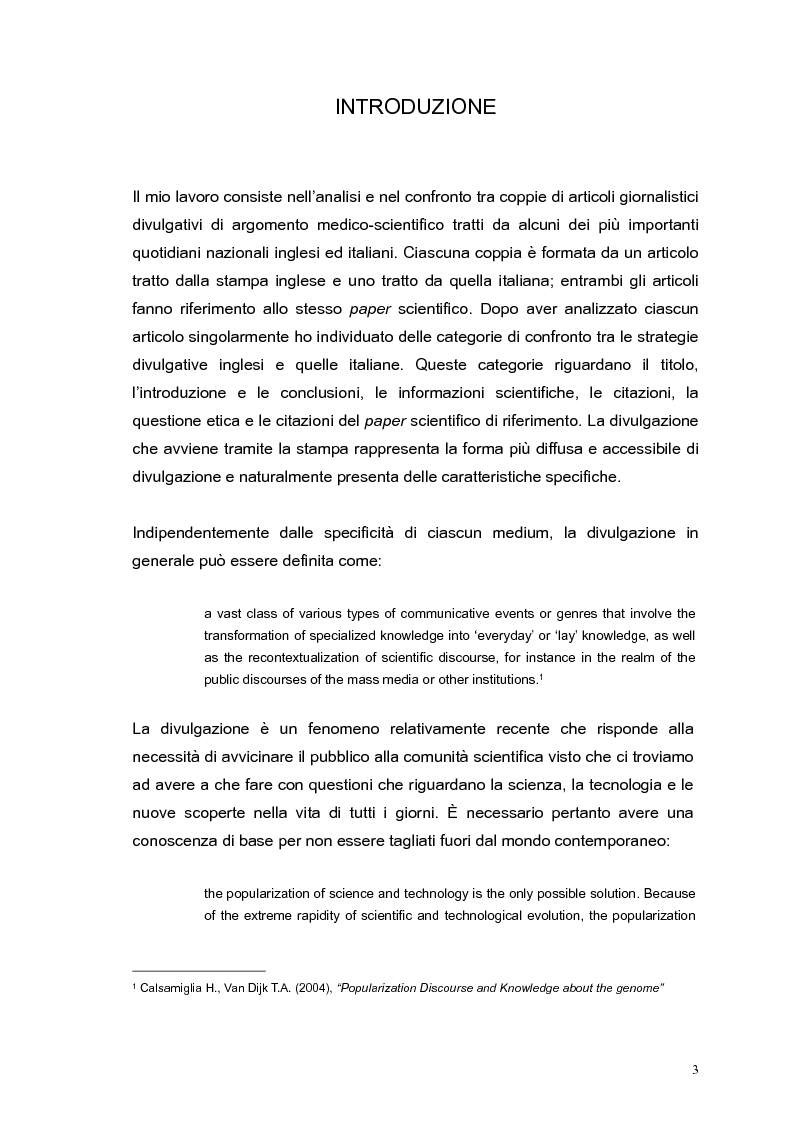 Strategie di divulgazione negli articoli giornalistici di