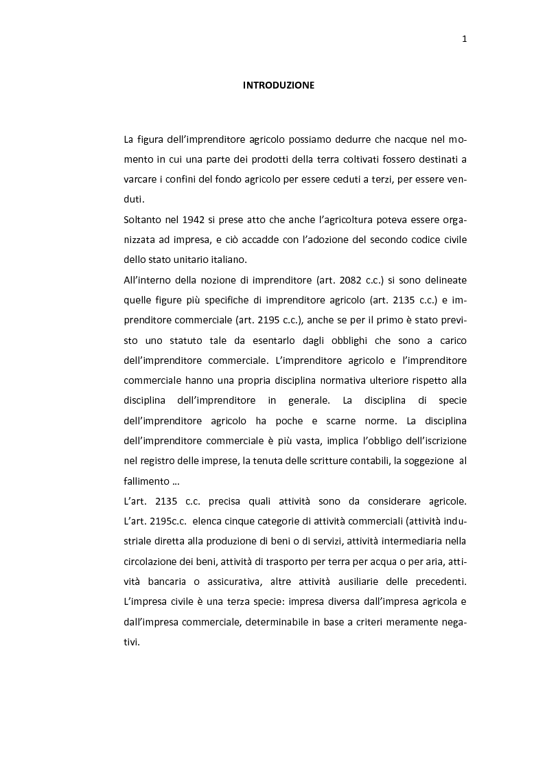 Il Nuovo Imprenditore Agricolo - Tesi Di Laurea - Tesionline