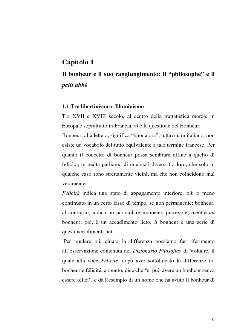 La questione del Bonheur tra Denis Diderot e l'abate