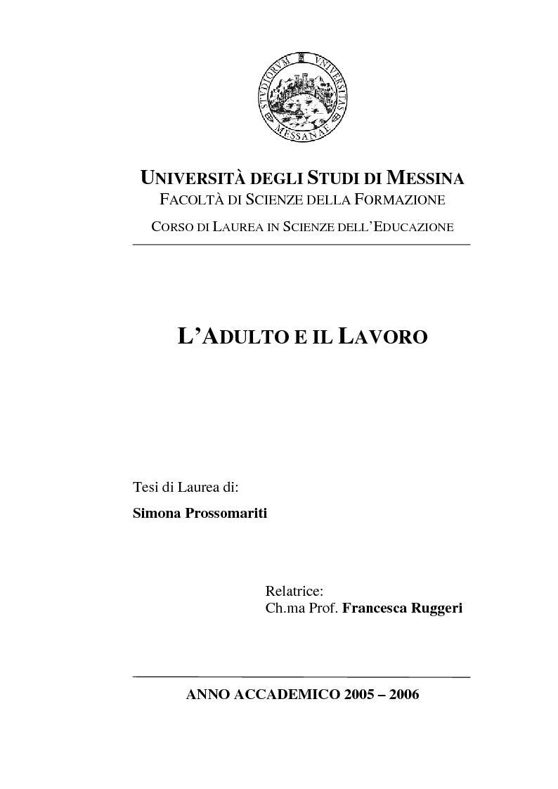 L'adulto E Il Lavoro - Preview - Pagina 1 Di 10 - Tesionline 1123_x_794_png