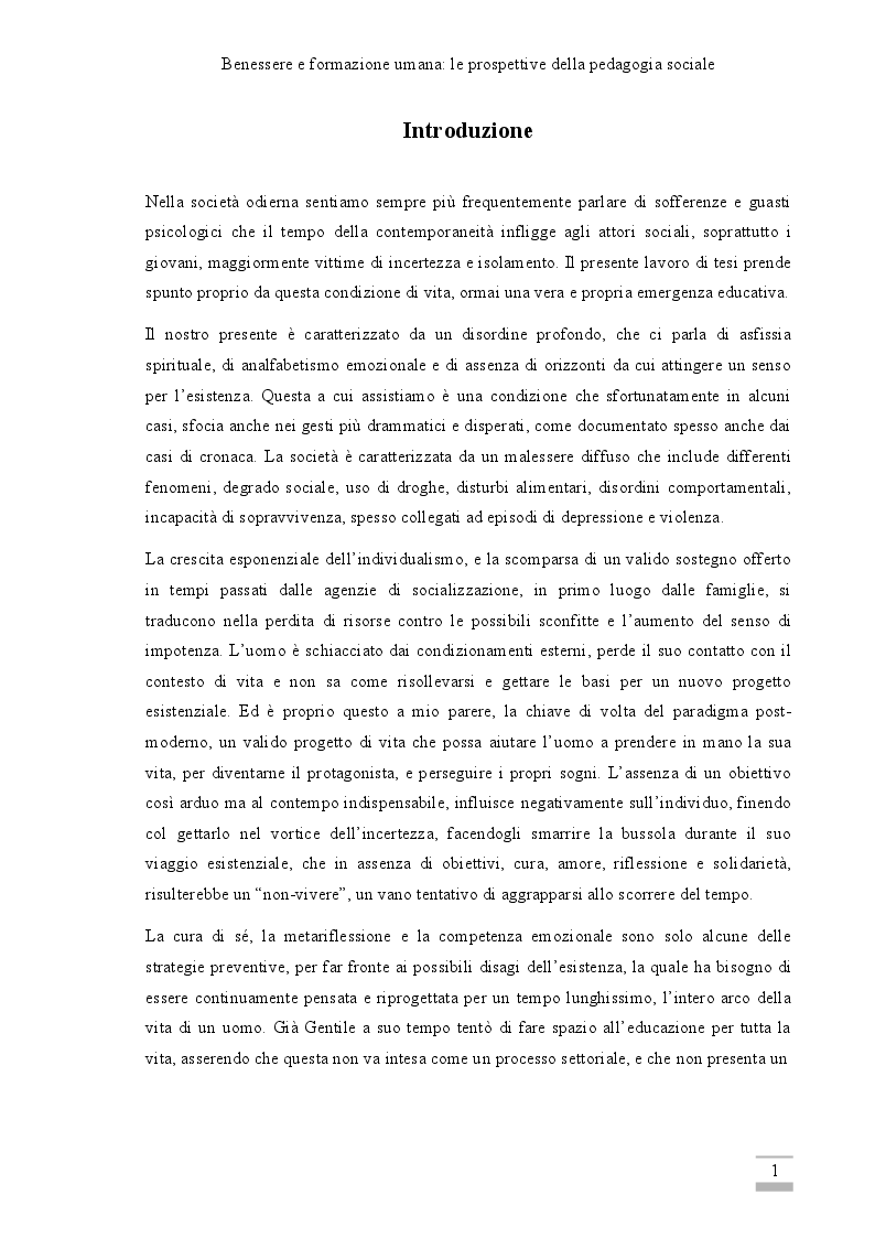 Benessere E Formazione Umana: Le Prospettive Della Pedagogia Sociale - Tesi Di Laurea - Tesionline 1123_x_794_png