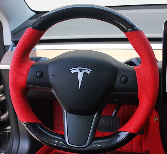 Tesla Leather Steering Wheel Wrap Cover Model 3 Tesla League