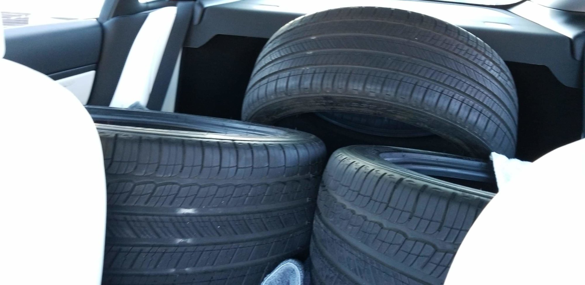 Hauling tires in Tesla Model 3 Tesla Model 3 Wiki